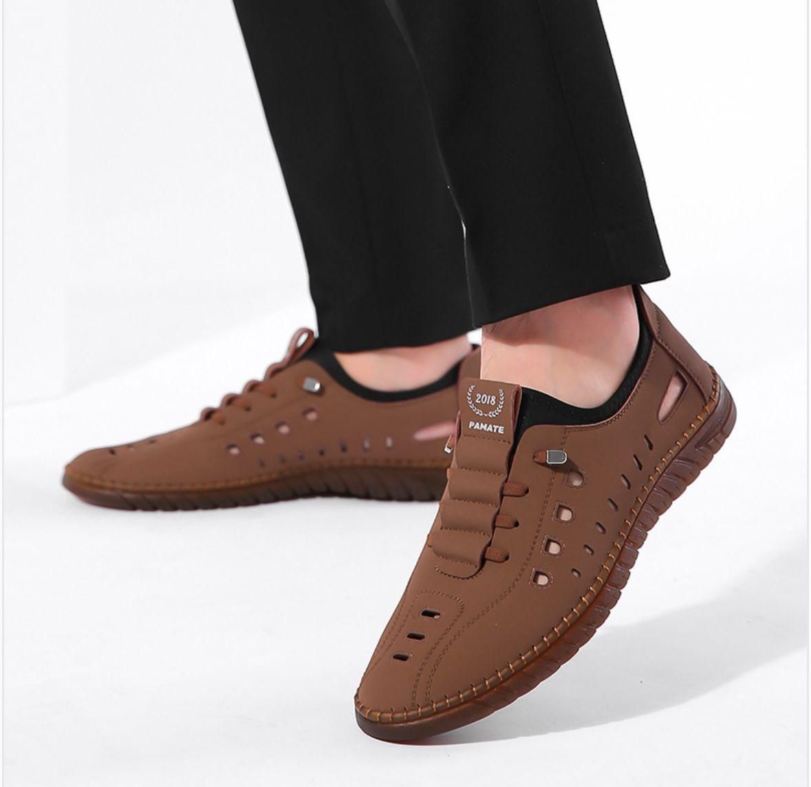 Men's Stylish Laser Cut Tan Casual Shoes